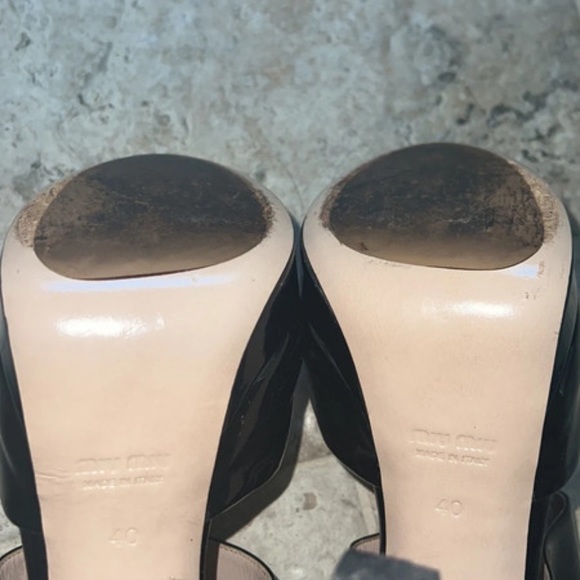 Black Chunky Miu Miu Heels - Picture 6 of 11